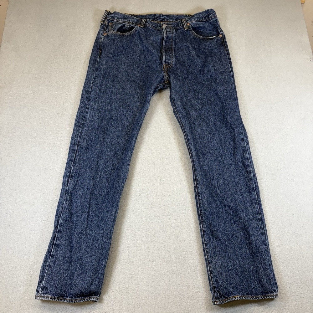 Levi's 501 Jeans Mens 38x32 Blue Denim Button Fly Straight Leg